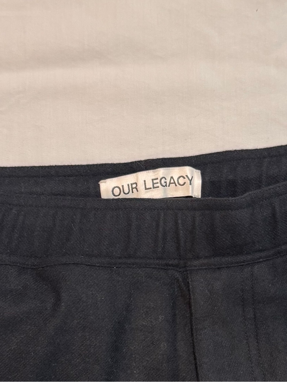Our Legacy - Drape Trousers in black wool blend, size 48